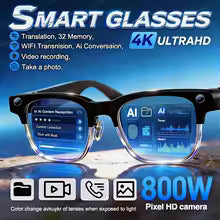 Smart AI Camera Glasses with Bluetooth Audio and Translation