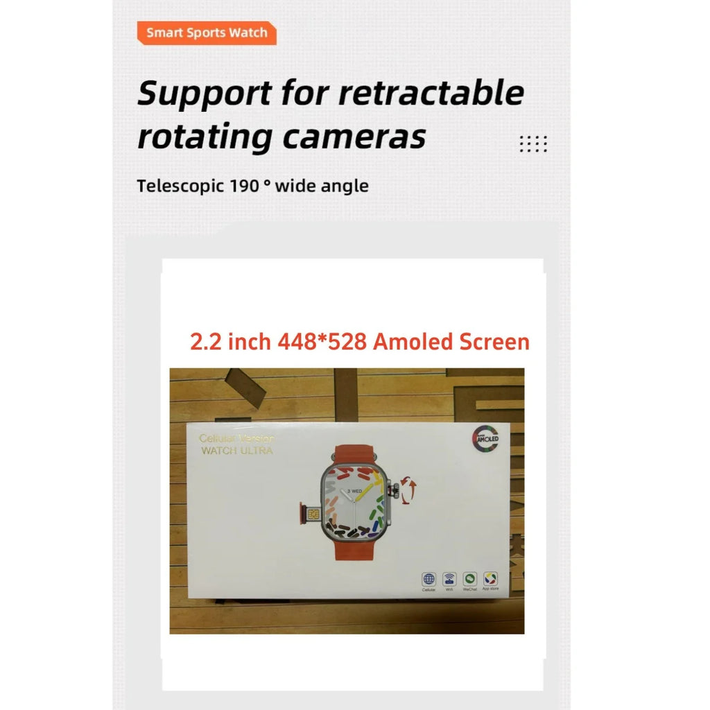 CDS9 Ultra Android 9.0 4G Smartwatch with Rotary Camera