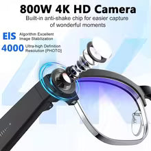 Smart AI Camera Glasses with Bluetooth Audio and Translation