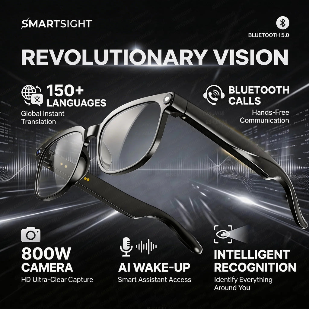Smart 4K Camera Glasses with AI Translation and Bluetooth