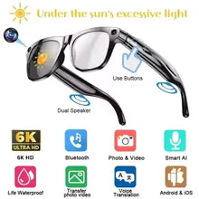Lenovo Xkone Smart Glasses 100MP Camera 8K HD Bluetooth