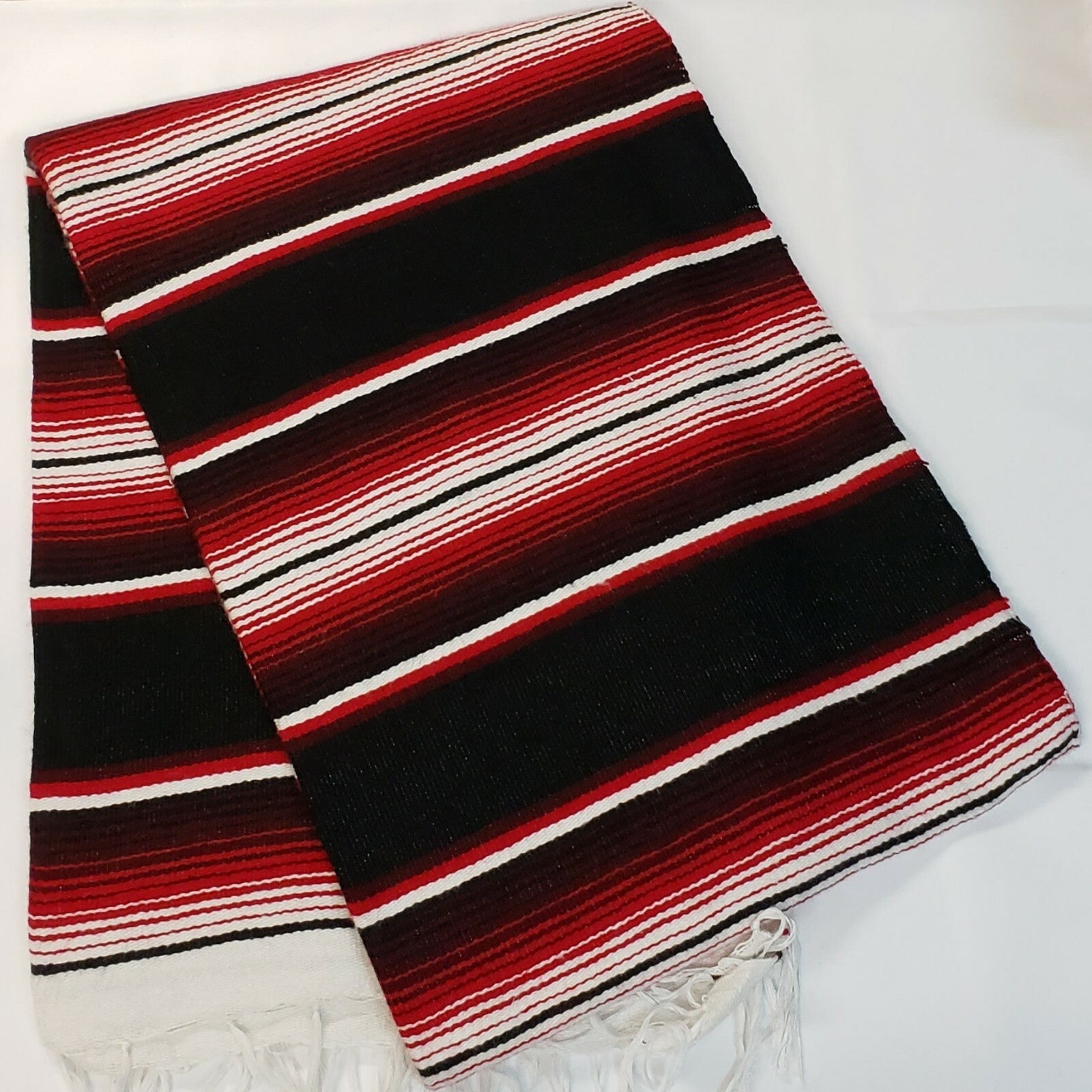 Serape Mexican Blanket Seat Cover Biker Lowrider Black Red White